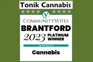 2023 Platinum Award Best in Cannabis Winner graphic for Tonik Cannabis