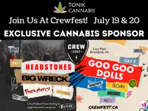 TONIK CANNABIS EXCLUSIVE CANNABIS SPONSOR OF CREWFEST MUSIC FESTIVAL 2024 BRANTFORD