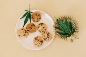 cannabis chocolates on a plate